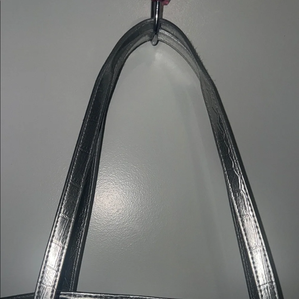Michael Kors Metallic Taupe Tote Bag with Silver Trim - Picture 6 of 10